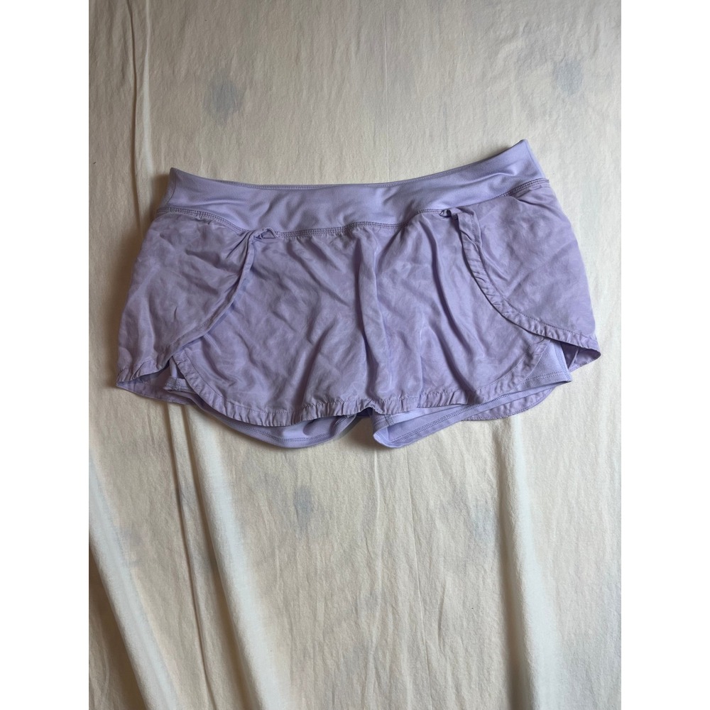 Athleta Womens Purple Running Shorts Tulip Hem Athletic Gym Workout Size M